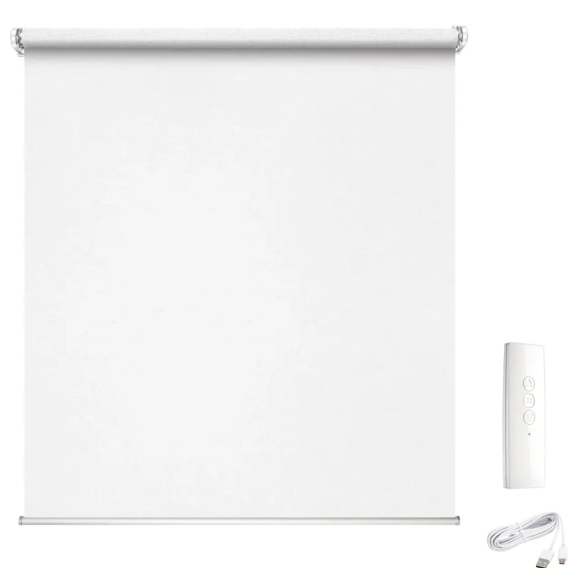 Madeco 1310 Gemotoriseerd Lichtdoorlatend Rolgordijn E-Roll Wit 120X250Cm-Brico Discount