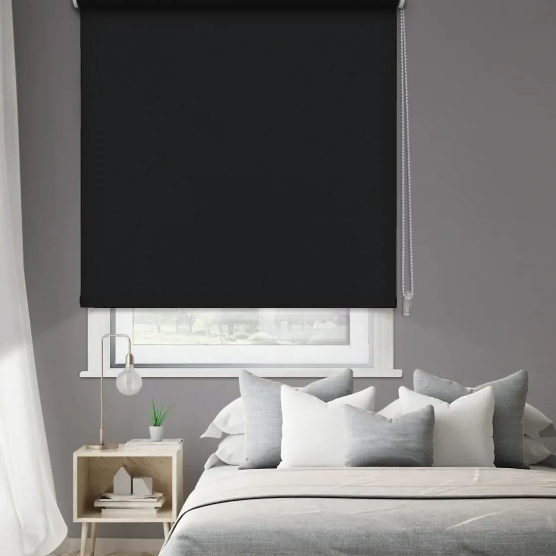 Madeco 1499 Verduisterend Rolgordijn Effen Zwart 120X250Cm-Brico New