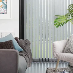 Madeco 4125 Verticale Lamellen Compleet Lichtdoorlatend Grijs 12,7 X 260 Cm + Rail 200 Cm-Brico Outlet