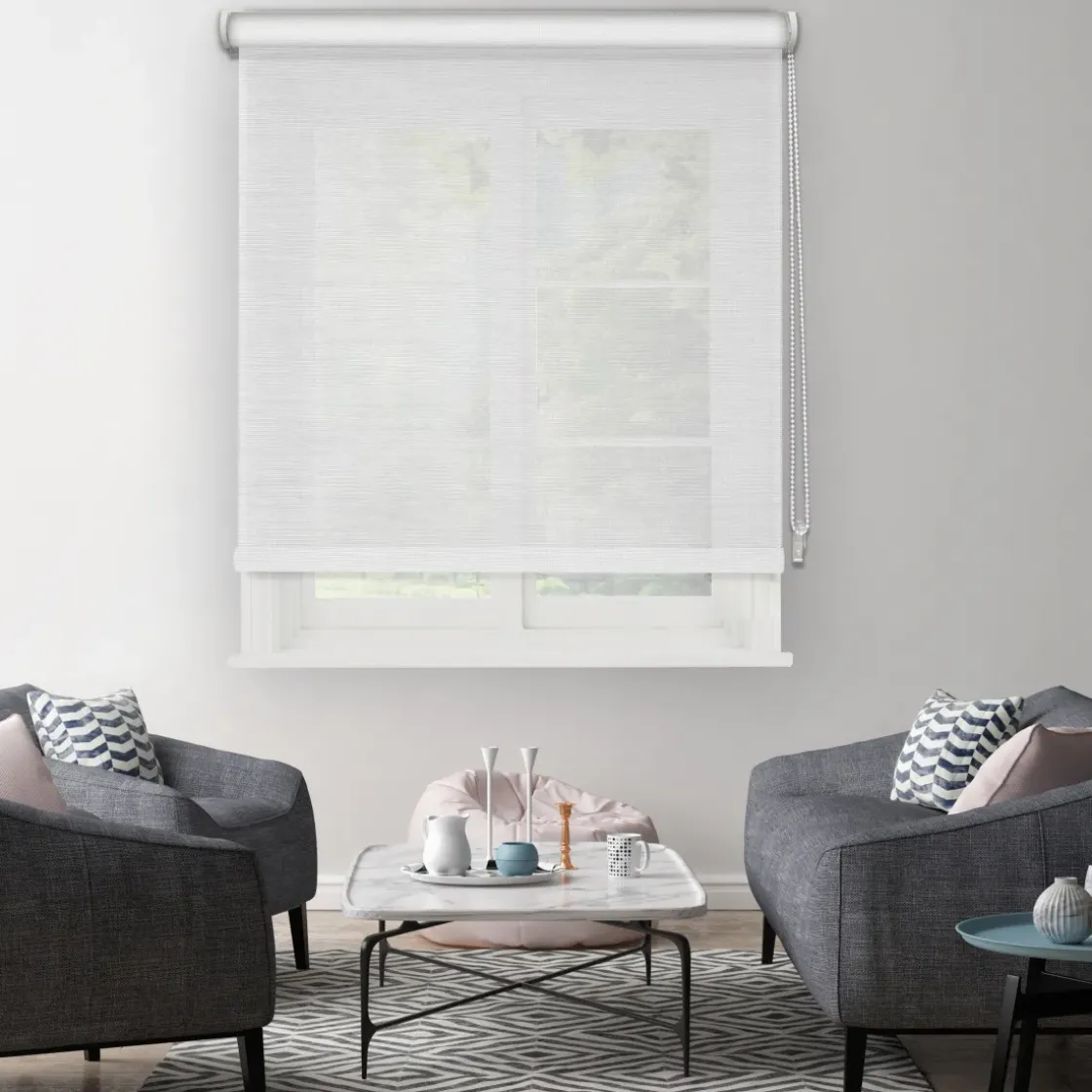 Madeco Rolgordijn Wit Mesh 1716 210X190Cm-Brico