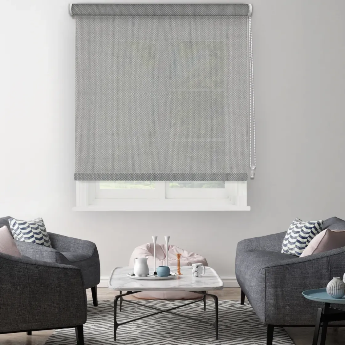 Madeco Thermisch Lichtdoorlatend Rolgordijn Lichtgrijs 1898 150X190Cm-Brico Hot