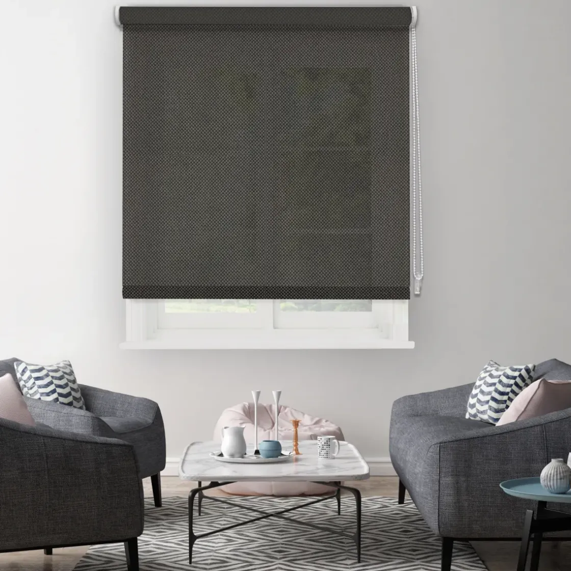 Madeco Thermisch Lichtdoorlatend Rolgordijn Antraciet 1986 60X190Cm-Brico Best