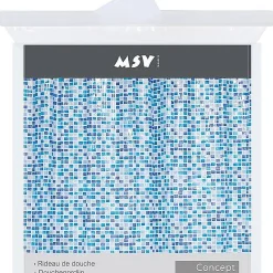 Brico Msv Douchegordijn Concept Blauw 180Cm New