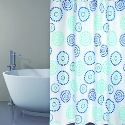 Brico Msv Douchegordijn Dots Blauw 180Cm Clearance