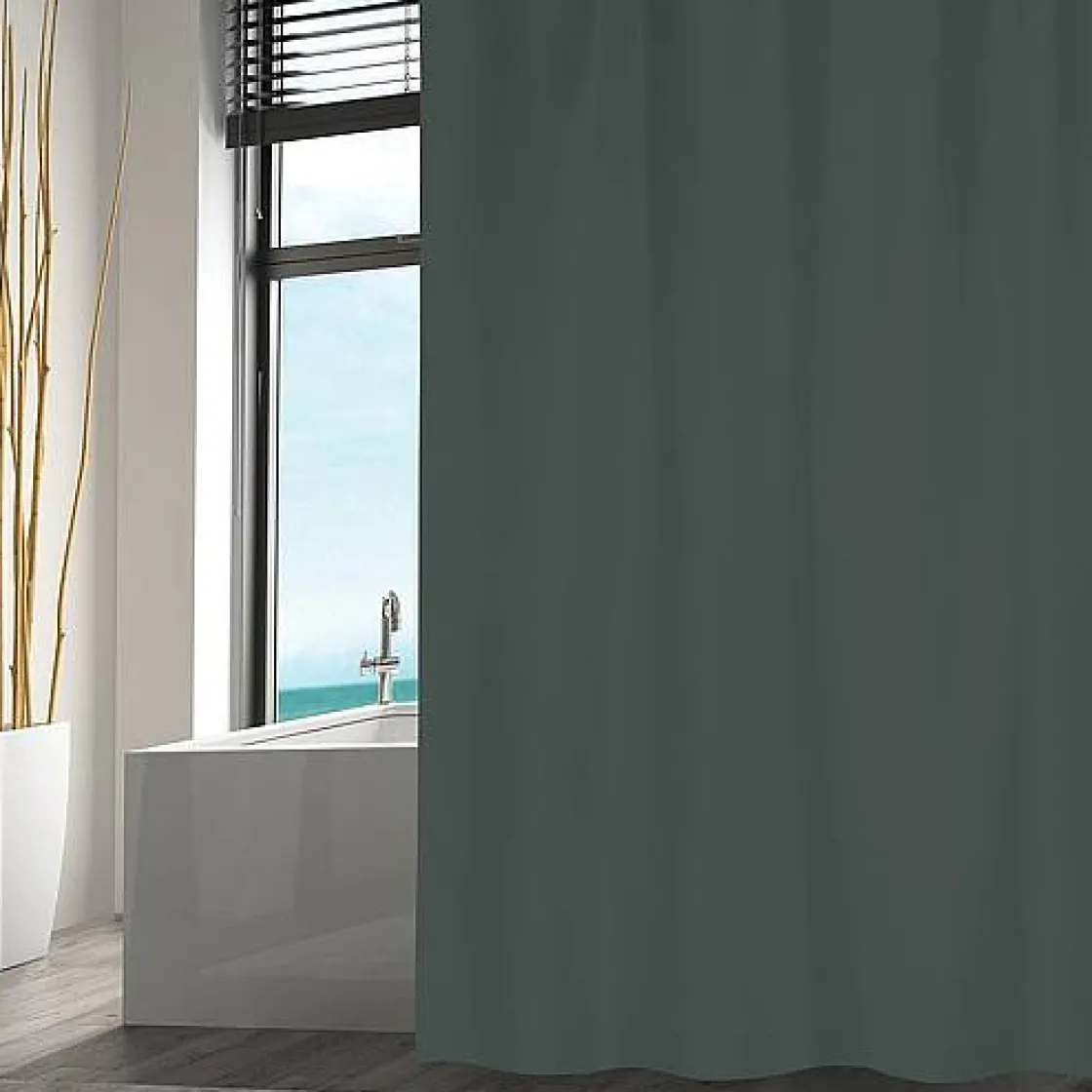 Brico Msv Douchegordijn Polyester 180X200Cm Donkergroen Hot
