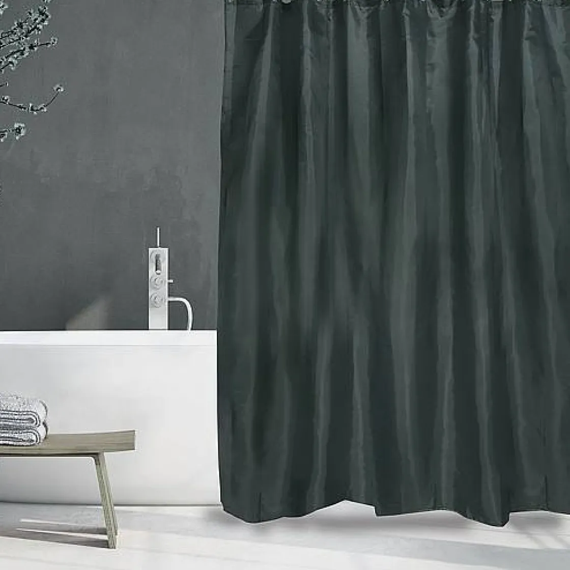 Brico Msv Douchegordijn Polyester 180X200Cm Donkergroen Hot