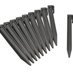Nature Grondpennen Voor Tuinborder Polyethyleen Grijs 1,9X1,8X26,7Cm 10 Stuks-Brico