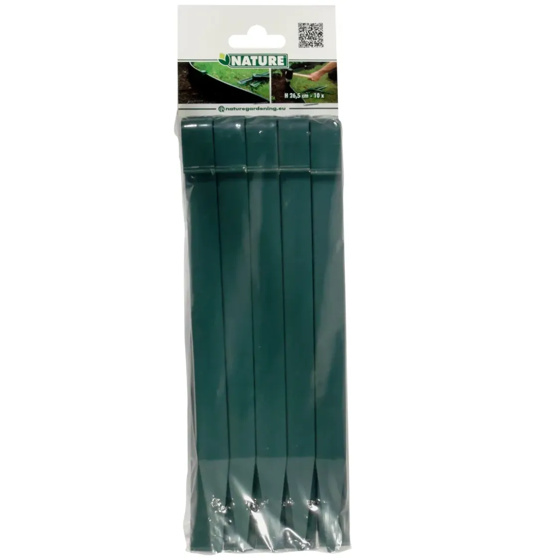 Nature Grondpennen Voor Tuinborder Polyethyleen Groen 1,9X1,8X26,7Cm 10 Stuks-Brico