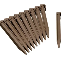 Nature Grondpennen Voor Tuinborder Polyethyleen Taupe 1,9X1,8X26,7Cm 10 Stuks-Brico Clearance