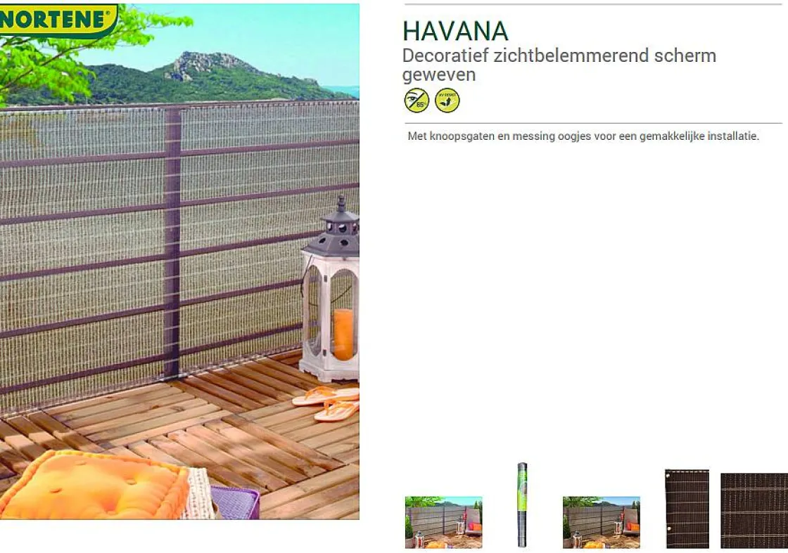 Brico Nortene Donkerbruin Privacyscherm Havana 1X5M Hot
