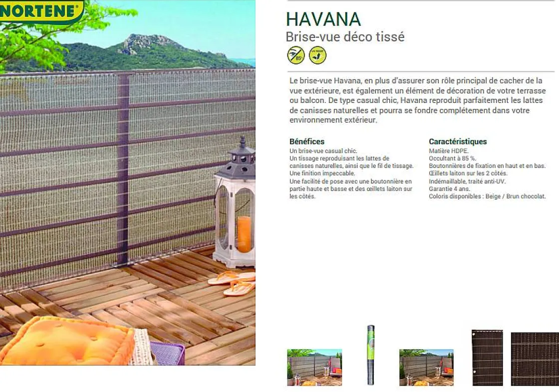 Brico Nortene Donkerbruin Privacyscherm Havana 1X5M Hot