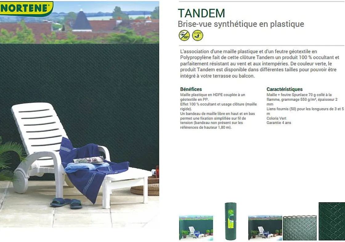 Brico Nortene Tuinscherm Plastic Groen 1X3M Clearance