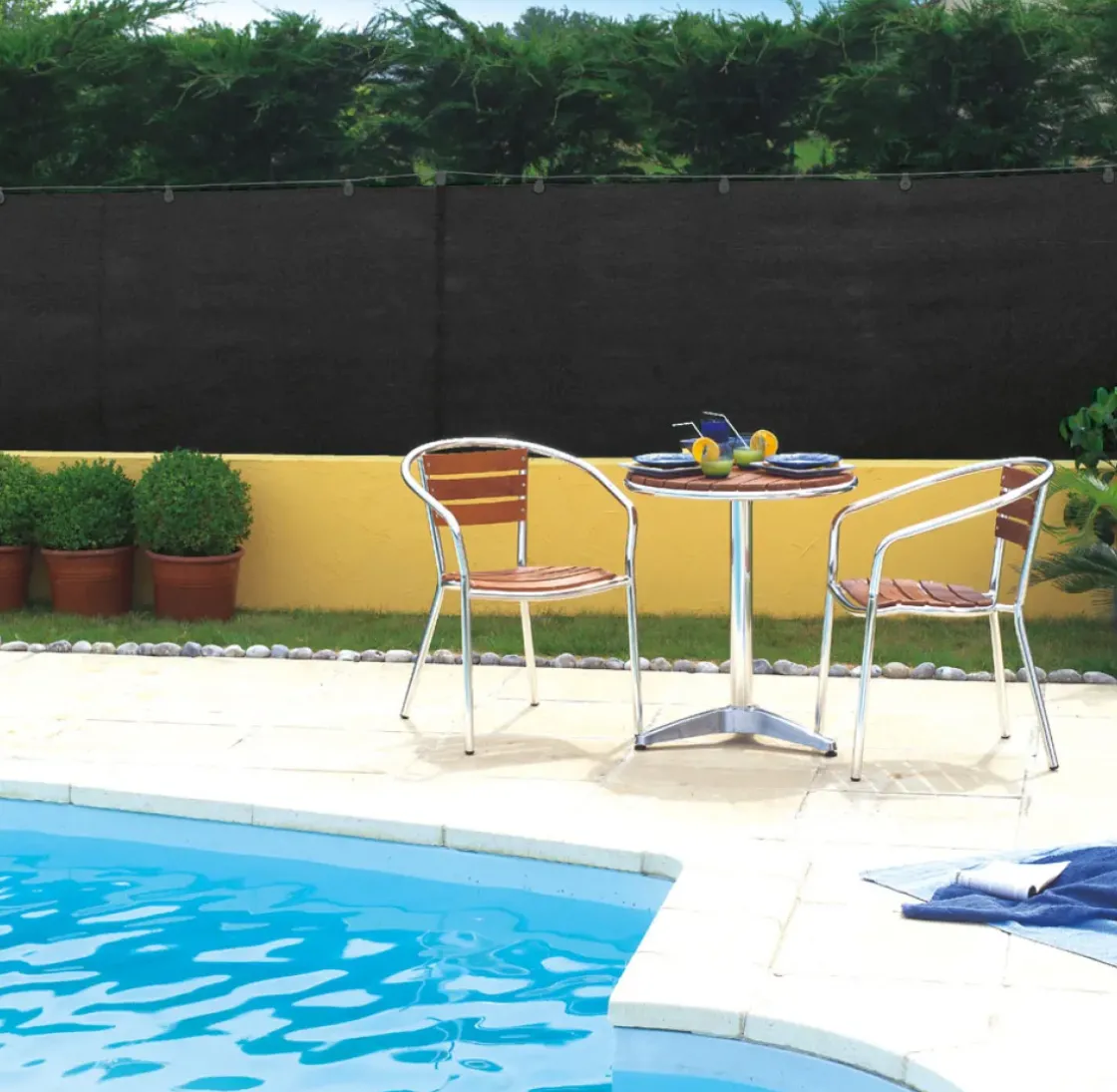 Nortene Zichtdoek Zichtbelemmering Totaltex Zwart 2X10M-Brico Discount