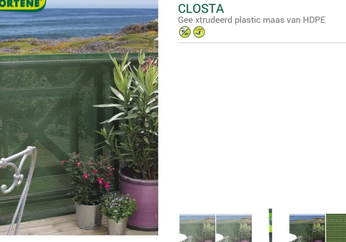 Nortene Zichtdoek Zichtbelemmering Closta Groen 1X3M-Brico New