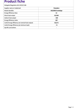 Houtkachels<Brico Panadero Houtkachel Allegro Ecodesign 8,9Kw