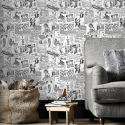 Papierbehang Homestyle Bk32083 Zwart-Brico Discount