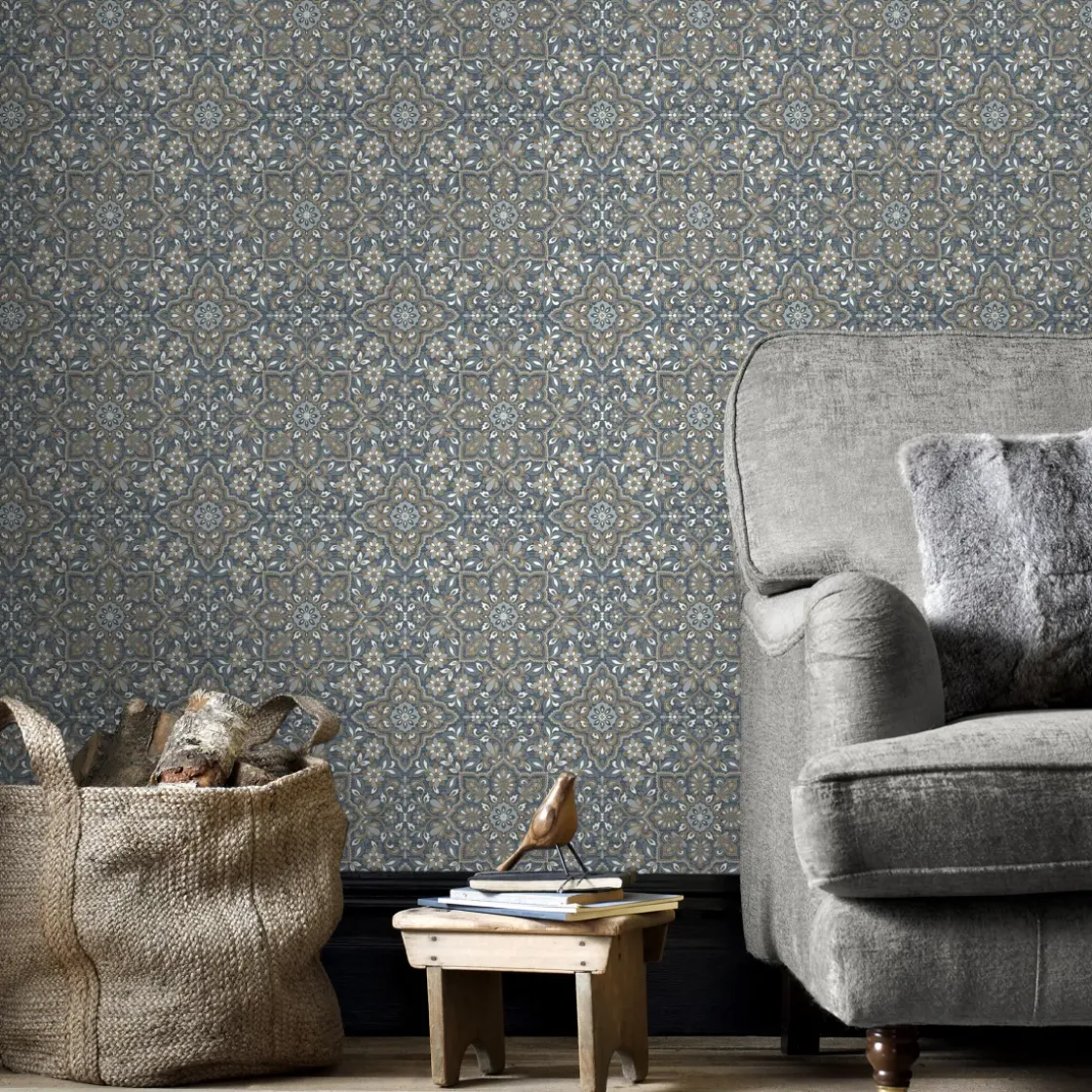 Papierbehang Homestyle Fh37542 Blauw-Brico