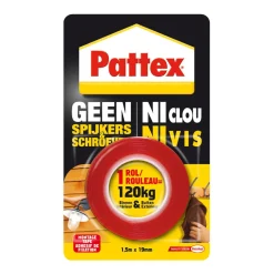 Pattex Tape Geen Spijkers & Schroeven 1,5M 120Kg Binnen/Buiten-Brico Discount