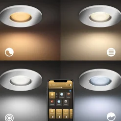 Brico Philips Hue Inbouwspot Xamento Chroom 9,3Cm Gu10 5,7W 3 Stuks Hot