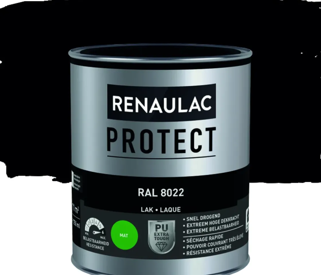 Renaulac Lak Protect Ral8022 Mat 750Ml-Brico New