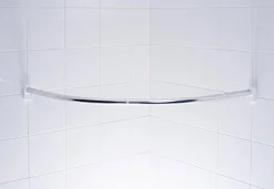 Brico Ridder Kwartronde Dochegordijnstang O25Mm 90X90Cm Glanzend Chroom Aluminium Sale