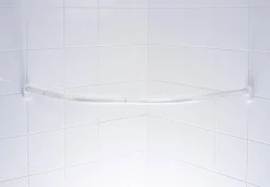 Brico Ridder Kwartronde Douchegordijnstang O25Mm 90X90Cm Wit Aluminium