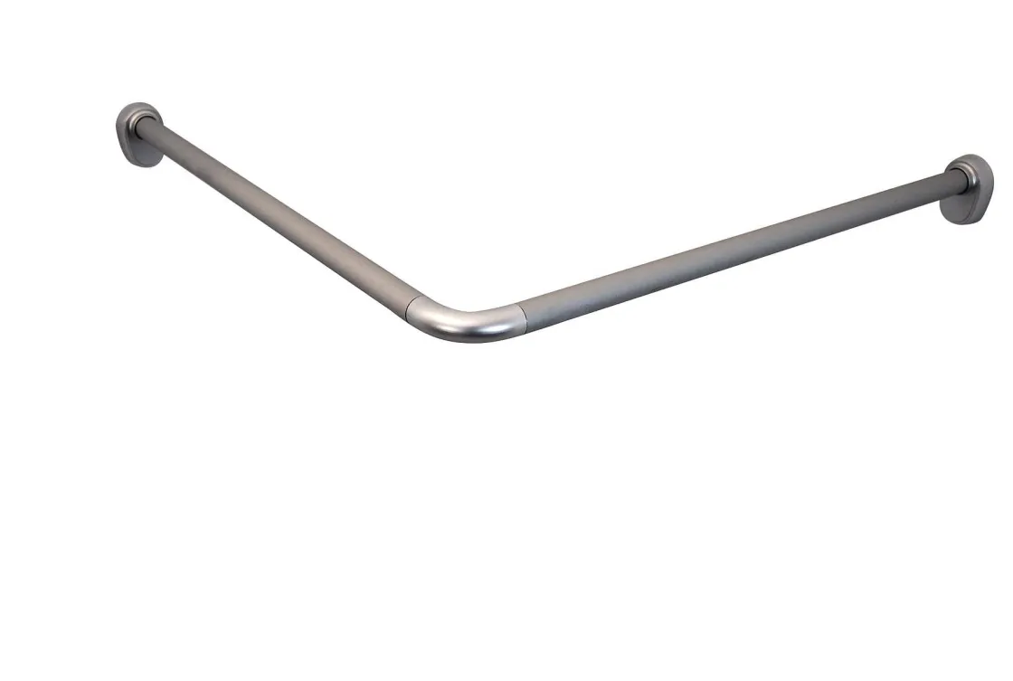 Brico Ridder Universele Hoekdouchegordijnrail O25Mm Mat Zilver Aluminium