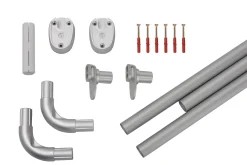 Brico Ridder Universele Hoekdouchegordijnrail O25Mm Mat Zilver Aluminium