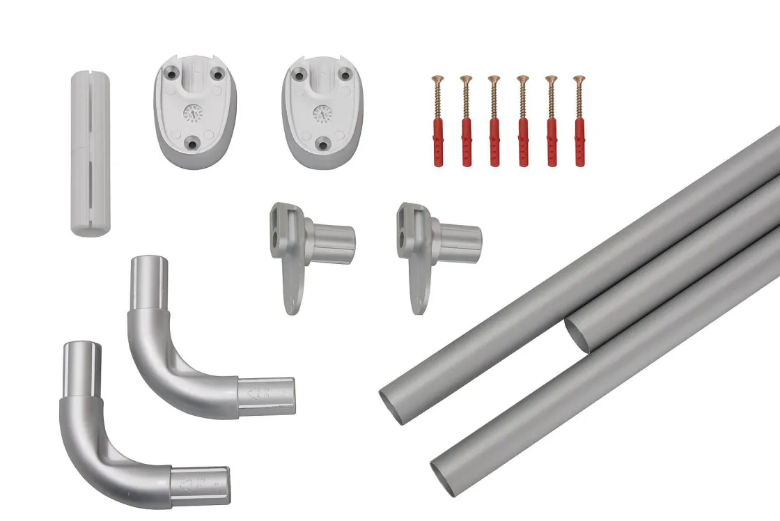 Brico Ridder Universele Hoekdouchegordijnrail O25Mm Mat Zilver Aluminium