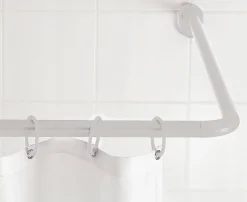 Brico Ridder Universele Hoekdouchegordijnrail O25Mm Wit Aluminium Clearance