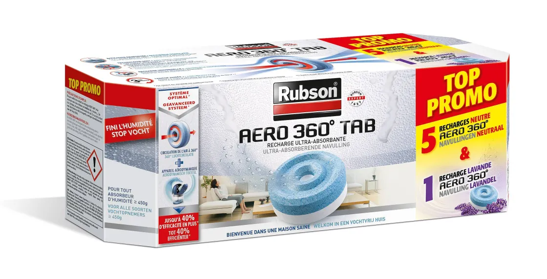 Brico Rubson Aero Navullingen Vochtopnemer 5St Neutraal + 1St Lavendel Discount