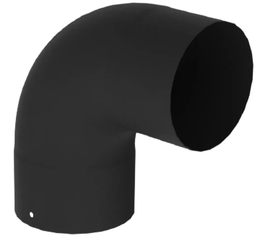 Kachelbuizen<Brico Saninstal Bocht 90° O153Mm Zwart Geemailleerd Staal