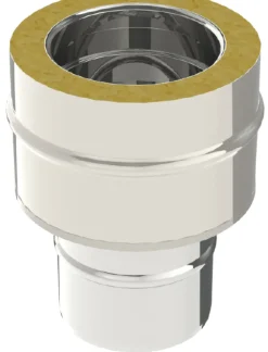 Kachelbuizen<Brico Saninstal Overgangsstuk Enkel/Dubbelwandig Voor Pellet O80/130Mm Rvs