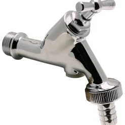 Brico Sanivesk Tapkraan Met Beluchter, Krukbediening En Slangwartel Chroom ( Buitendraad X Buitendraad ) 1/2" X 3/4" Clearance