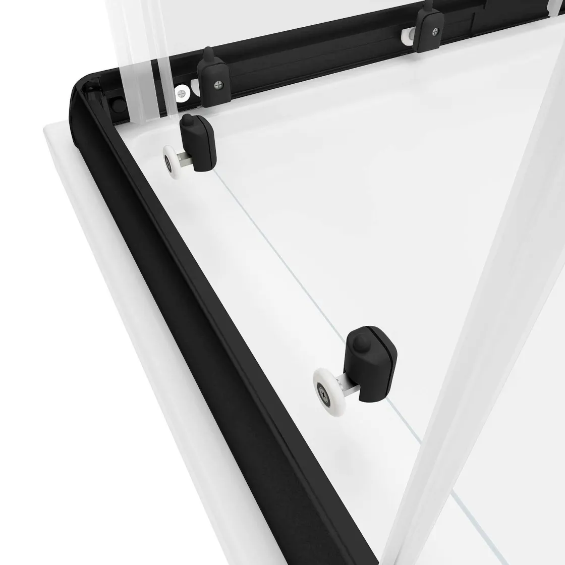 Brico Schulte Hoekinstap - Schuifdeur - 80-90X80-90X180 -Zwart - Helder Best