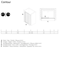 Brico Sealskin Contour Schuifdeur Voor Nis 140Cm, 200Cm Hoog |Zwart 6Mm Helder Veiligheidsglas