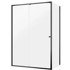 Brico Sealskin Contour Schuifdeur Met Zijwand 120X90Cm, 200Cm Hoog |Zwart 6Mm Helder Veiligheidsglas Hot