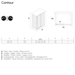 Brico Sealskin Contour Schuifdeur Met Zijwand 120X90Cm, 200Cm Hoog |Zwart 6Mm Helder Veiligheidsglas Hot