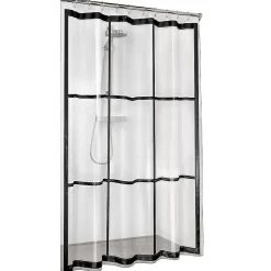 Brico Sealskin Douchegordijn Brix Peva 180X200Cm Transparant/ Zwart Discount
