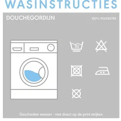 Brico Sealskin Douchegordijn Flow 180X200Cm Polyester Zwart/ Wit New