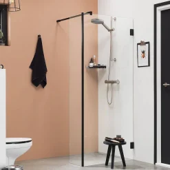 Brico Sealskin I Am Douchewand Walk In Type A1 (Alleen Vast Deel) 300Mm Mat Zwart | 8Mm Helder Veiligheidsglas +Antikalk Best