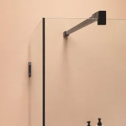 Brico Sealskin I Am Douchewand Walk In Type A1 (Alleen Vast Deel) 300Mm Mat Zwart | 8Mm Helder Veiligheidsglas +Antikalk Best