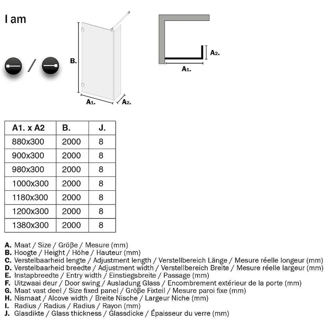 Brico Sealskin I Am Inloopdouche Walk In Type A1 100X30Cm Rvs (Look) | 8Mm Helder Veiligheidsglas + Antikalk Online