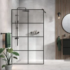 Brico Sealskin Mix&Match Douchewand 1380Mm Breed| 8Mm Veiligheidsglas Met Frame Decor New