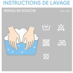 Brico Sealskin Mood Douchegordijn 180X200 Cm Peva Blauw / Off-White