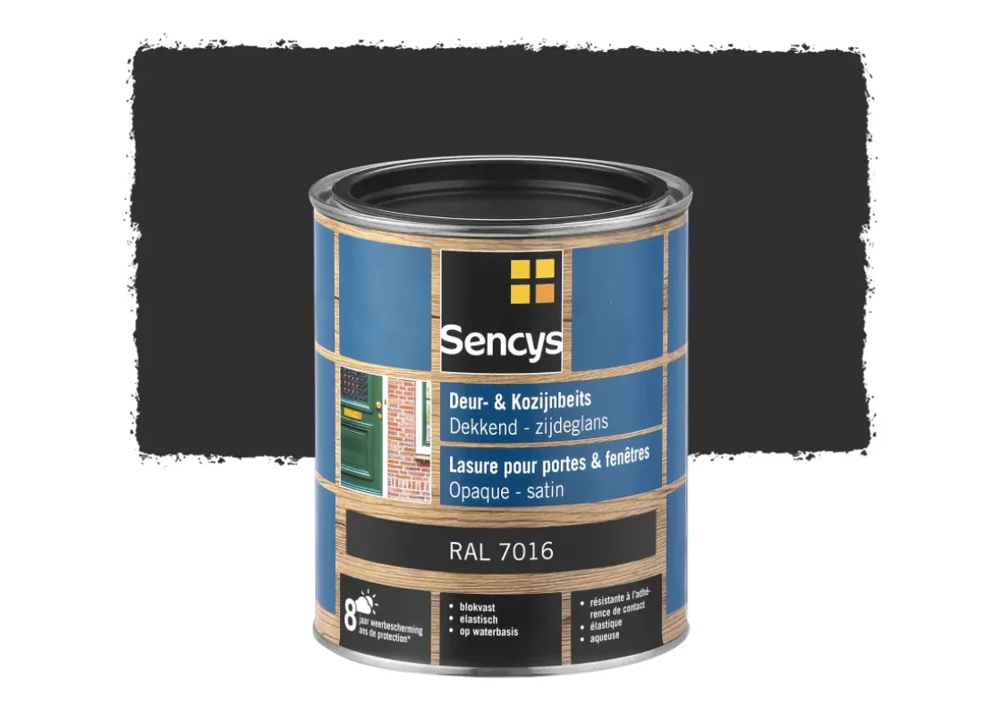Sencys Beits Ramen En Deuren Dekkend Zijdeglans Ral7016 0,75L-Brico Best
