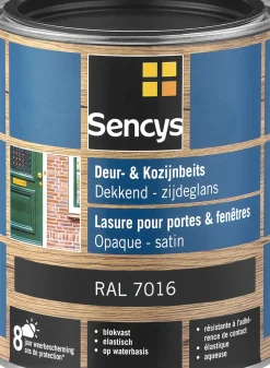 Sencys Beits Ramen En Deuren Dekkend Zijdeglans Ral7016 0,75L-Brico Best