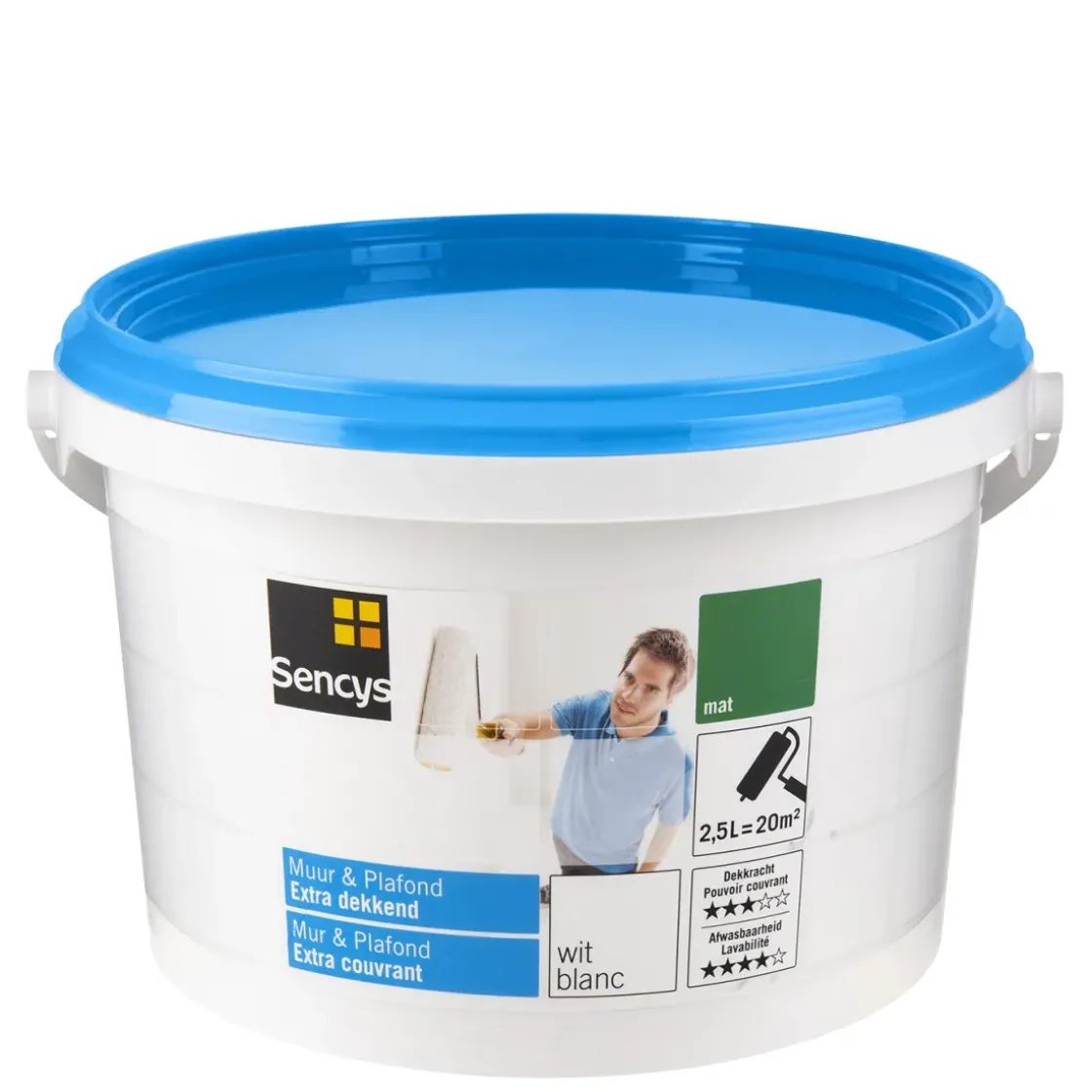 Sencys Muur & Plafond Extra Dekkend Mat Wit 2,5L-Brico Clearance