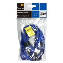 Sencys Platte Snelbinder Met Haak Voor Fiets Blauw 9Mmx60Cm-Brico Outlet