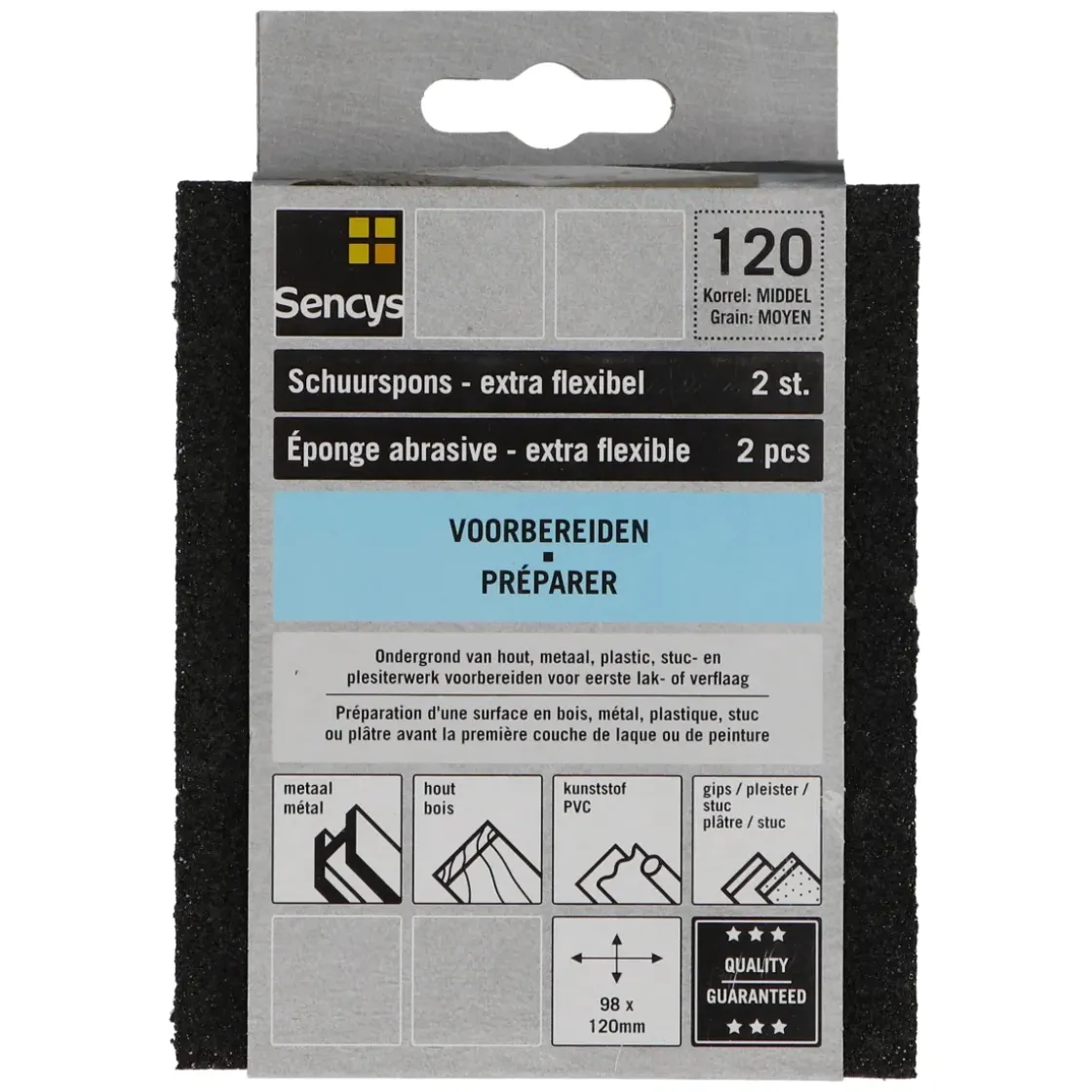 Sencys Schuurspons P120 120X98X13Mm 2St-Brico Online